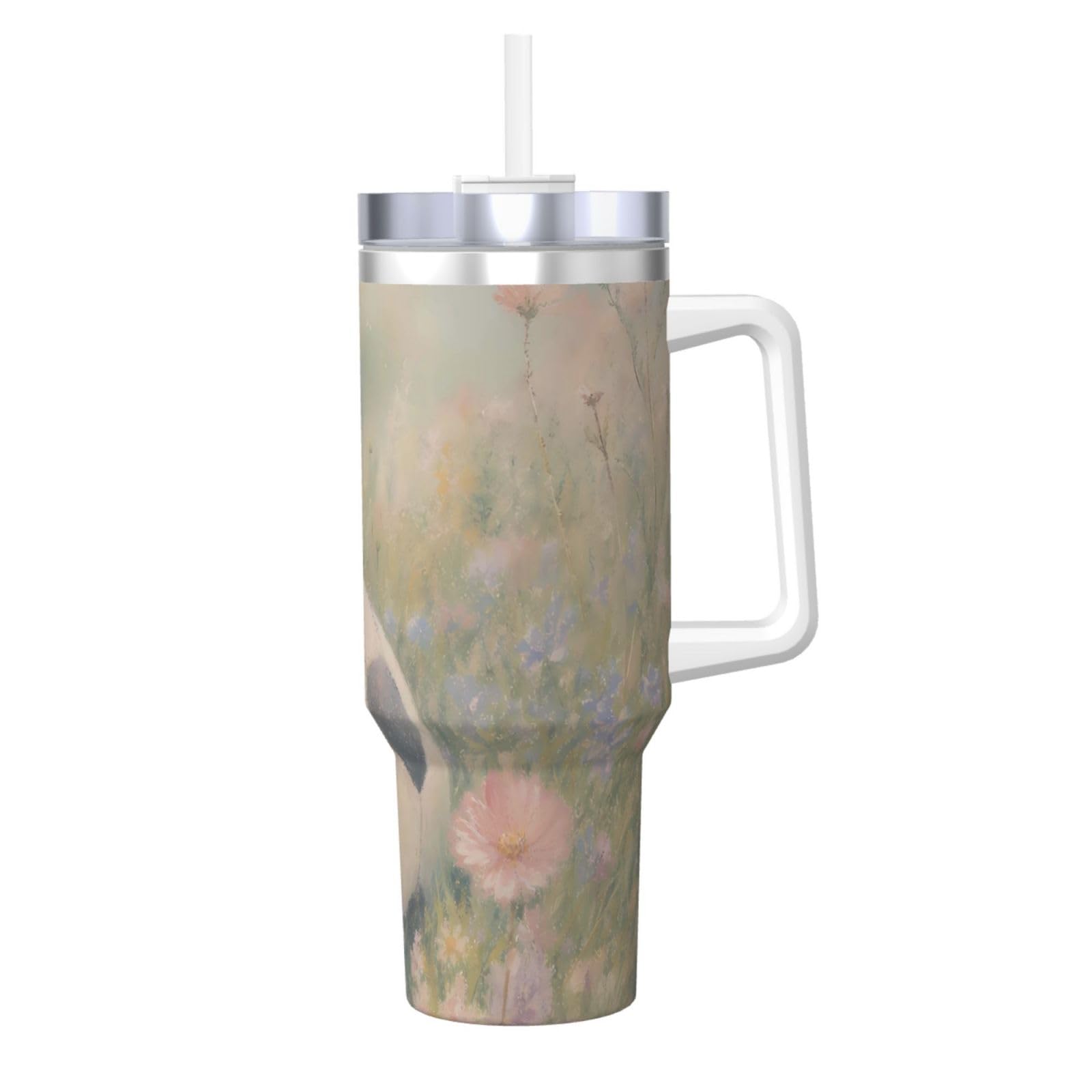 Vaso aislado de 40 oz con asa para mantener tu café perfecto en el coche o la oficina