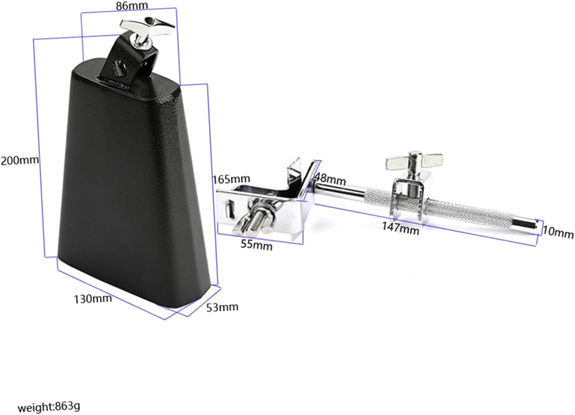 Durable Cowbell Percussion Instrument for Drum Set High-quality Cowbell Accessory for Musicians for Music Lovers Smooth and Stylish Design
