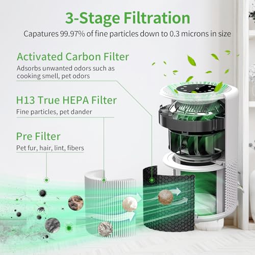 Image of Core 200S Replacement Filter Fit for Levoit Air Purifier, Core 200S-RF 3-Stage Activated Carbon True H13 HEPA Replacement Filter Compatible with LEVOIT Core 200 Air Purifier, 1 Pack
