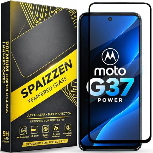Image of Military-Grade Tempered Glass Screen Protector Compatible for Moto G37 Power /Motorola G37 Power /Moto G37 Power 5G with Edge to Edge Coverage and Easy Self Installation kit