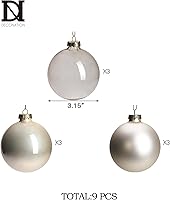 Vista 70 de DN DECONATION Deep Red Glass Christmas Ornaments, Set of 9, 3.15' Hanging Christmas Baubles for Xmas Tree Decoration, Wedding Party Gift