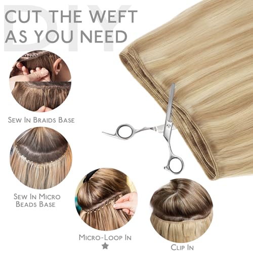 Image of WENNALIFE Sew in Hair Extensions Real Human Hair, Thick & Invisible Weft
