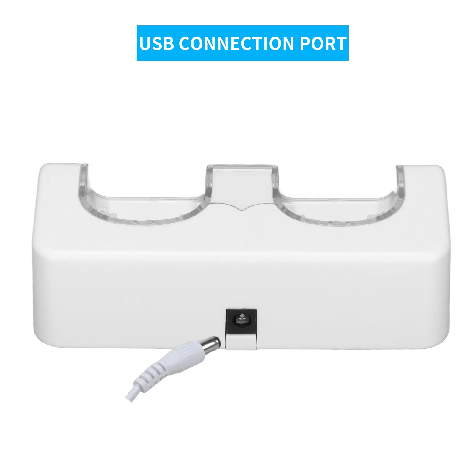 Yunseity Estación de Carga Dual para Control Remoto de Wii/Wii U, Base de Carga con 2 Baterías Recargables de 2800 MAh(Blanco)