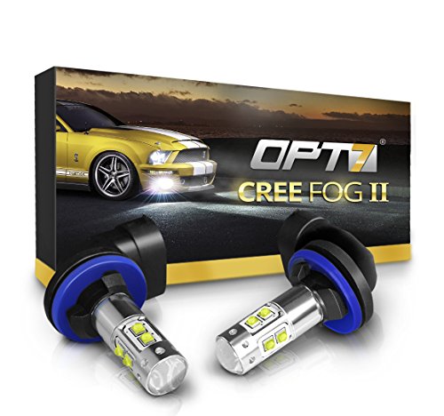 OPT7 881 (886, 894, 896) CREE XLamp LED DRL Fog Light Bulbs - 5000K Bright White @ 700 Lm per Bulb - All Bulb Sizes and Colors - 1 Year Warranty (Pack of 2)