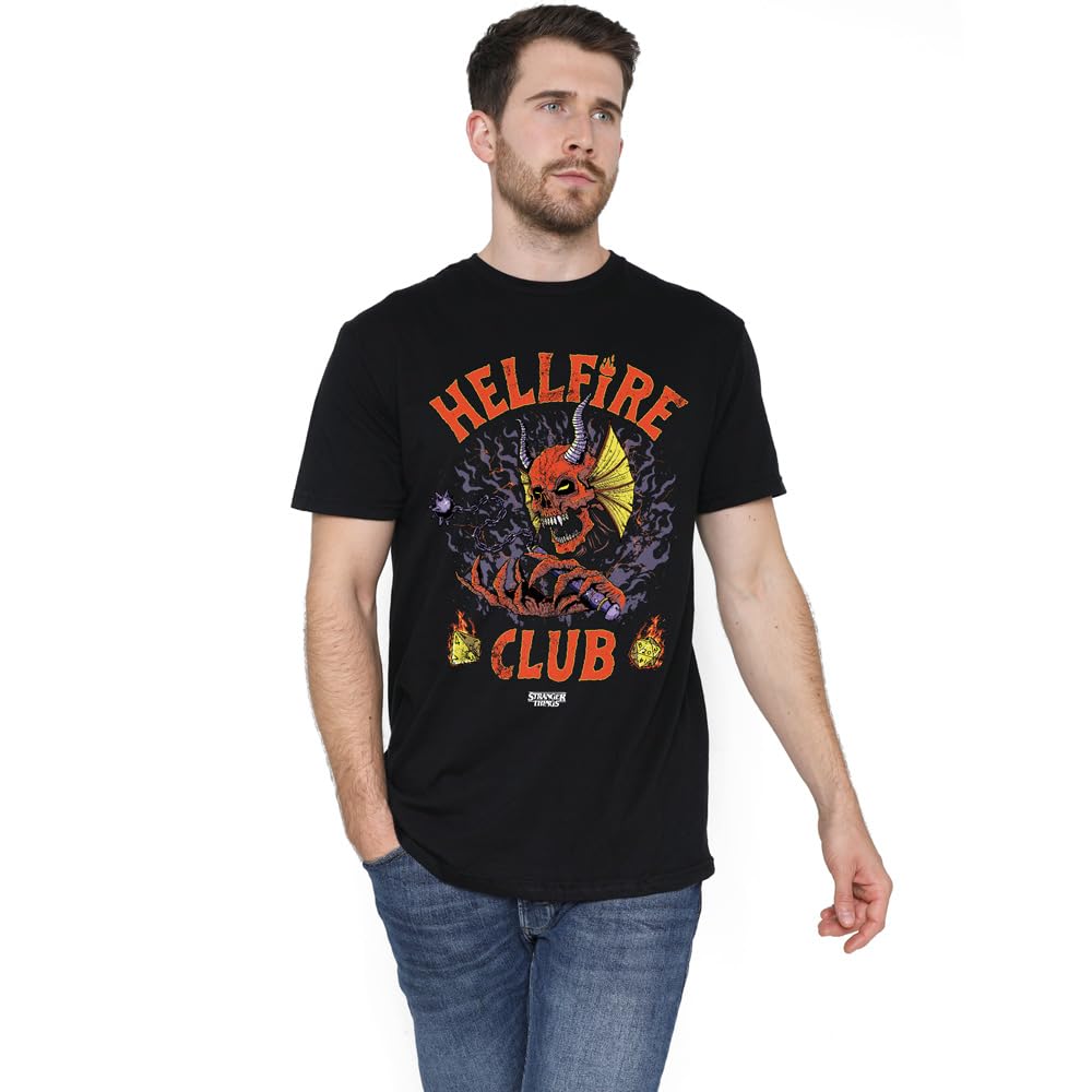 Stranger Things Hellfire Club Classic Metal Unisex T Shirt, Black, XXX-Large