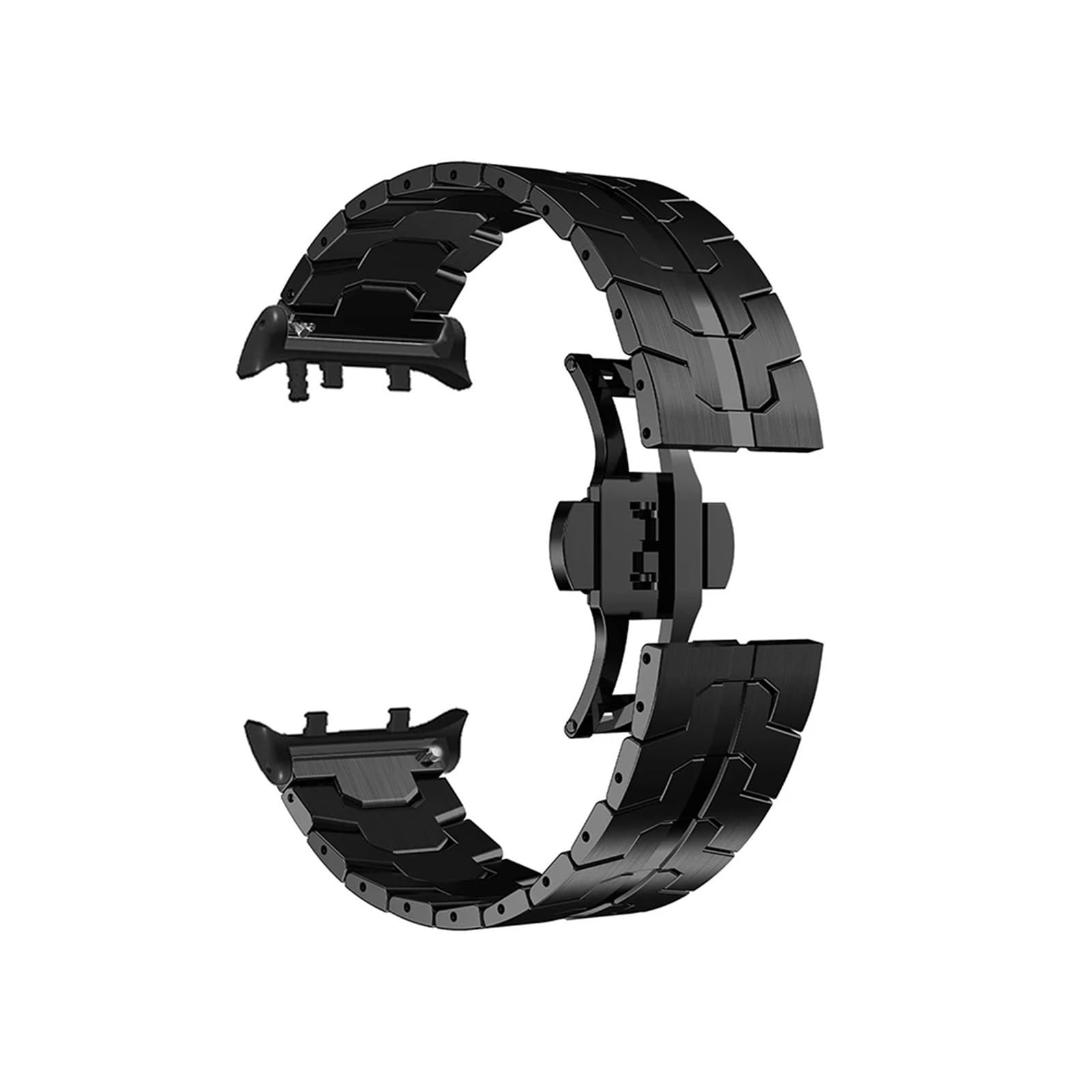 Bracelet de montre 20mm en métal noir au design premium sans espace