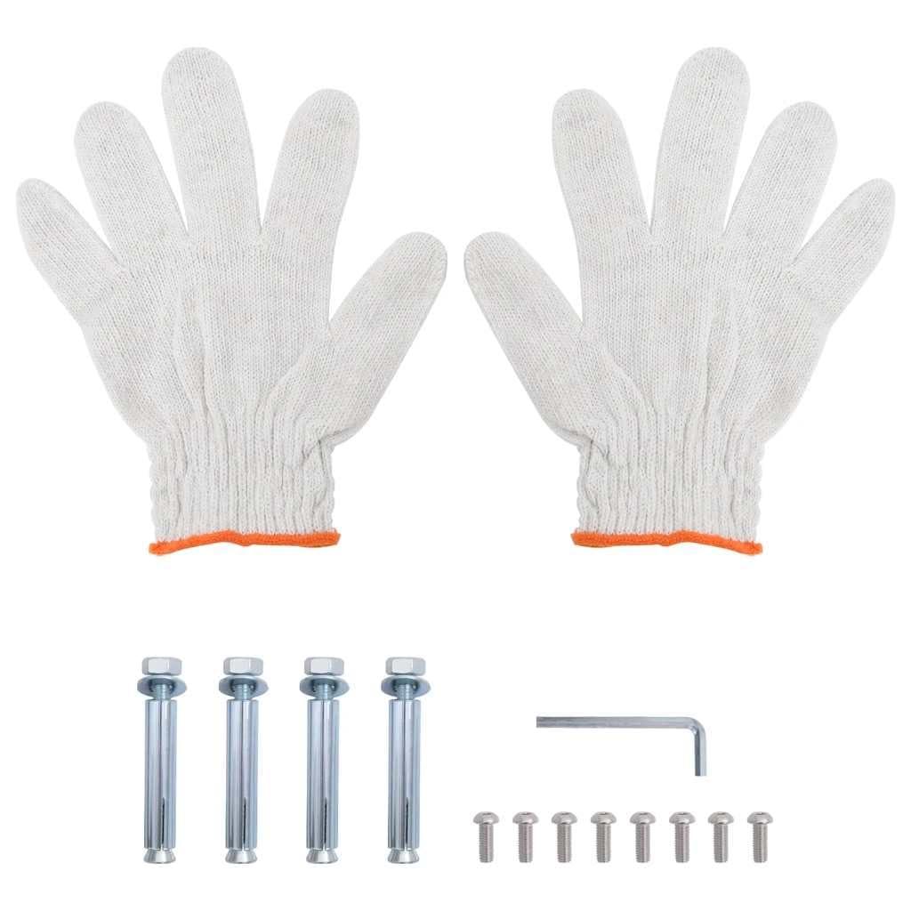 vidaXL Mensola Muro 2 Ripiani 50x40x48 cm Argento Acciaio Inossidabile