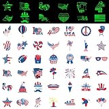 240PCS 4th/Fourth of July Tattoos - Glow in The Dark- Patriotic Party Decorations Favors Supplies 48