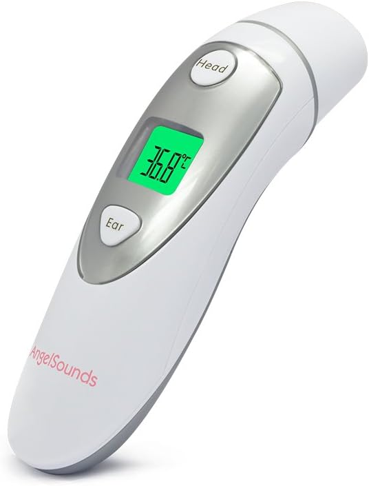 Jumper Medical Ear Forehead Thermometer, Infrared Digital Thermometer with Accurate Reading, Fever Alarm, Memory Recalls for Baby, Kid & Adults (Silver)