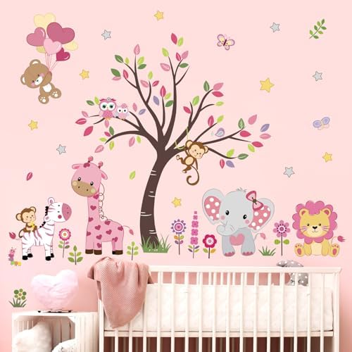 Stickers Muraux Animaux De La Jungle Autocollants Muraux Mural Stickers Elephant Safari Girafe Panda Pour Chambre Enfants Bebe Pepiniere 84487046