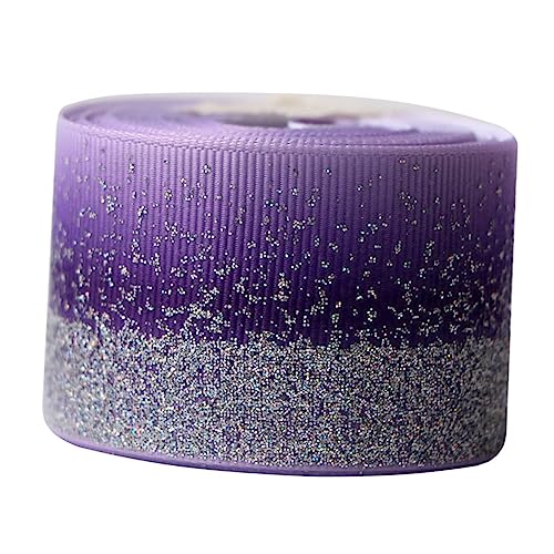 Lurrose Cinta degradada cinta blanca que se encrespa flecos de cinta de gasa cinta dorada brillante auto cinta de encaje cintas de fiesta de boda cintas de papel de producto Púrpura