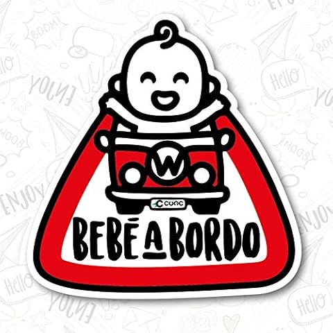 CUAC REVOLUTION Pegatina Bebe A Bordo Camper Vinilo Impreso para Coche (Exterior) Cover