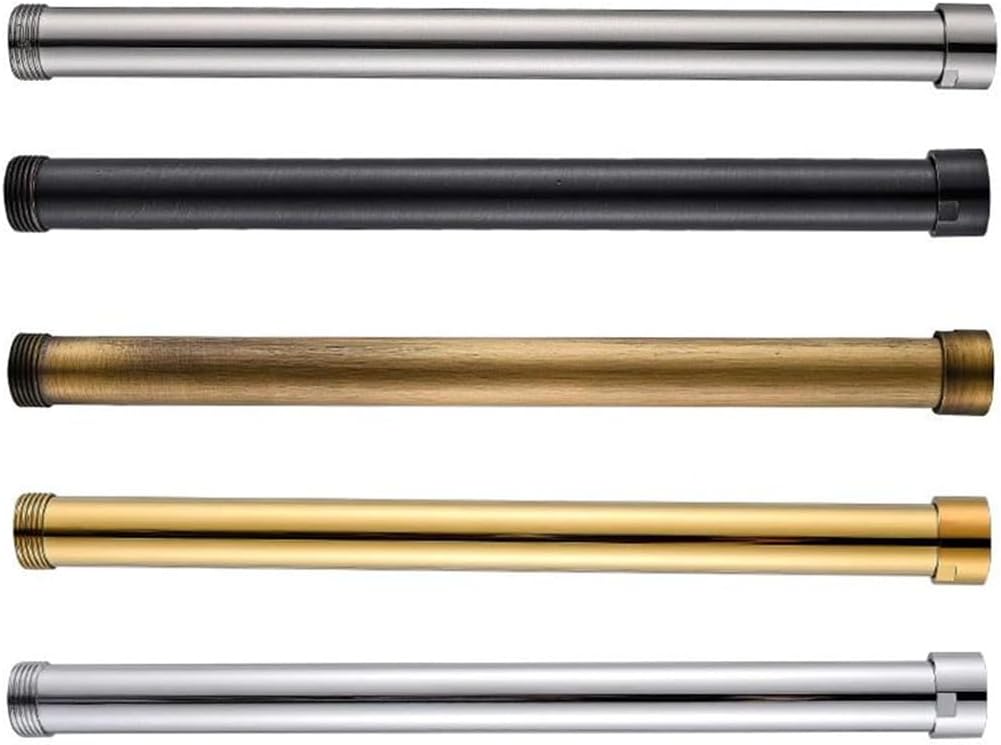 Shower Faucet Extension Round Tube 12Inch 30Cm Solid Brass Chrome Bathroom Shower Faucet Pipe Bar Shower Holder Arm