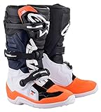 Alpinestars Youth Tech 7S Motocross Boot, Black/White/Orange, 5