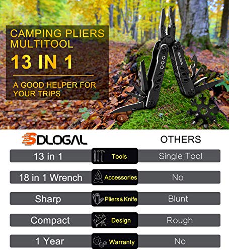 13In1 Camping Survival Multitool With Safety Locking,3 Kind Of Pliers,Knife,Stainless Steel,Screwdriver,Can & Bottle Opener,18-In-1 Snowflake Wrench,Cool Ideal Gifts For Dad Husband Men Him Boyfriend #TOP2