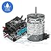 Hobby Fans Waterproof S3650 4300KV Brushless Motor 3.175mm Shaft with 60A Brushless ESC Electric Speed Controller Combo Set with Heatsink and Programming Card for 1/10 Remote Control Car Truck, Blue