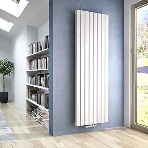 Heilmetz Heizkörper Flach 1800 x 620 mm Weiß Design Paneelheizkörper mit Mittelanschluss Doppellagig Vertikal Badheizkörper Cover