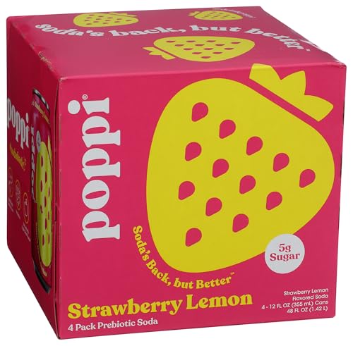 Poppi Strawberry Lemon Prebiotic Soda 4 pack - image 1