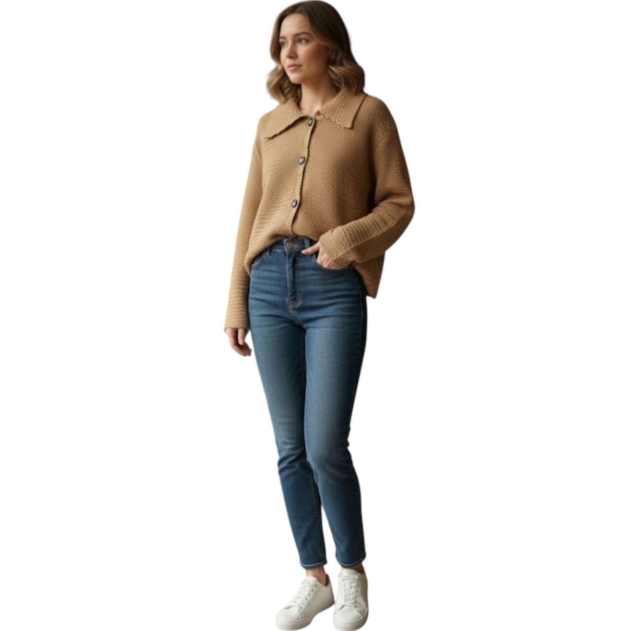 Women’s Soft Knit Cardigan Sweater Designer Button Down Loose Fit Jacket Pastel Colors Winter Trendy-image-7