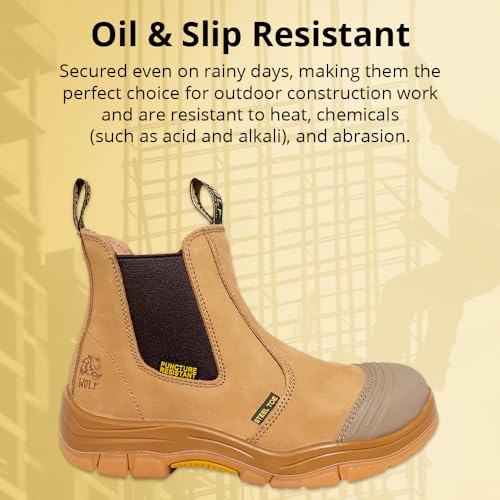 WOLF Work Boot | 100% Genuine Upper Leather | Oil, Slip, Impact, Puncture Resistant | Electrical Hazards | Non-Slip Rubber Sole4