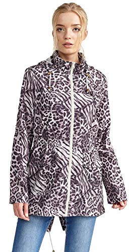 Chocolate Pickle Nouveau Femmes Imprimé Polyester Eau Preuve À Capuche Fishtail Parka Mac Vestes Imperméables Safari Leopard 38