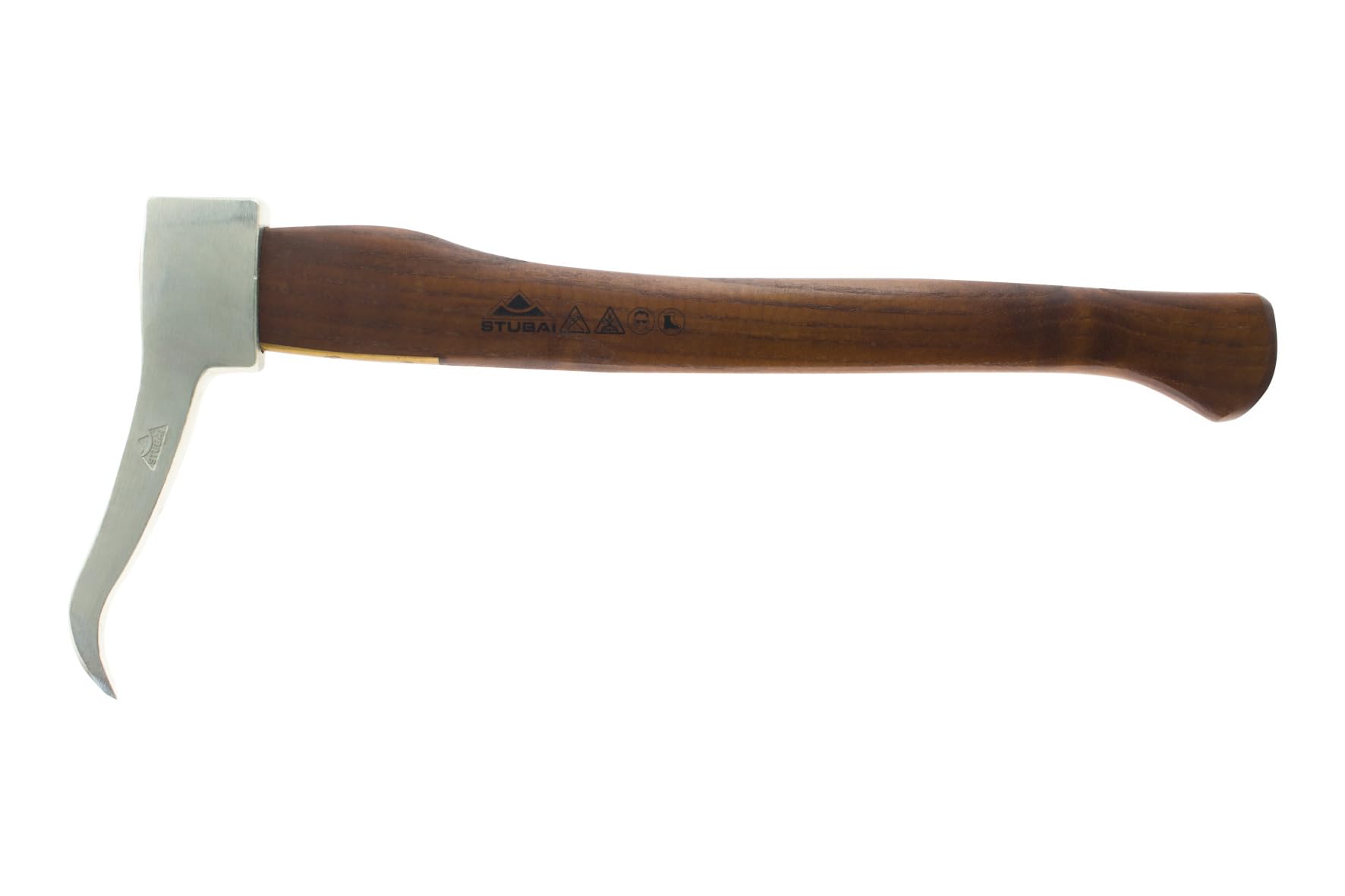 STUBAI Handsappie mit Messing-Stielschutz | Nirolook | 450 mm | Handsappel aus Eschenholz, deutsche Form | zum Aufnehmen und Transportieren von kleineren Holzstücken