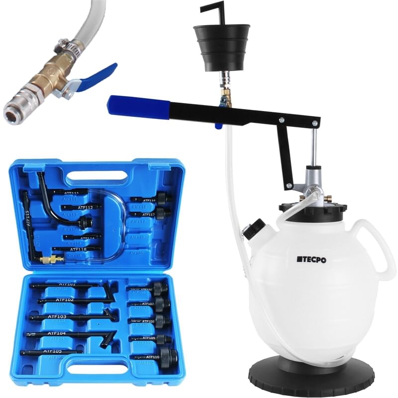 TECPO Getriebeöl Einfüllgerät 7,5 Liter - Mit 20 Adaptern Für Alle Fahrzeuge