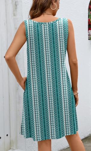 Image of Ladlop Summer Dresses for Women 2026 Beach Loose Casual A Line Dress Sleeveless V-Neck Sundress with Pockets