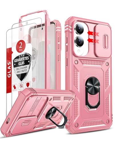 LeYi for Samsung Galaxy S25-Edge Case: S25 Edge Phone Case with Screen Protector [2 Packs], Slide Camera Cover, Heavy Duty Protection Cell Funda para Samsung Galaxy S25 Edge Phone Girl Women, Pink