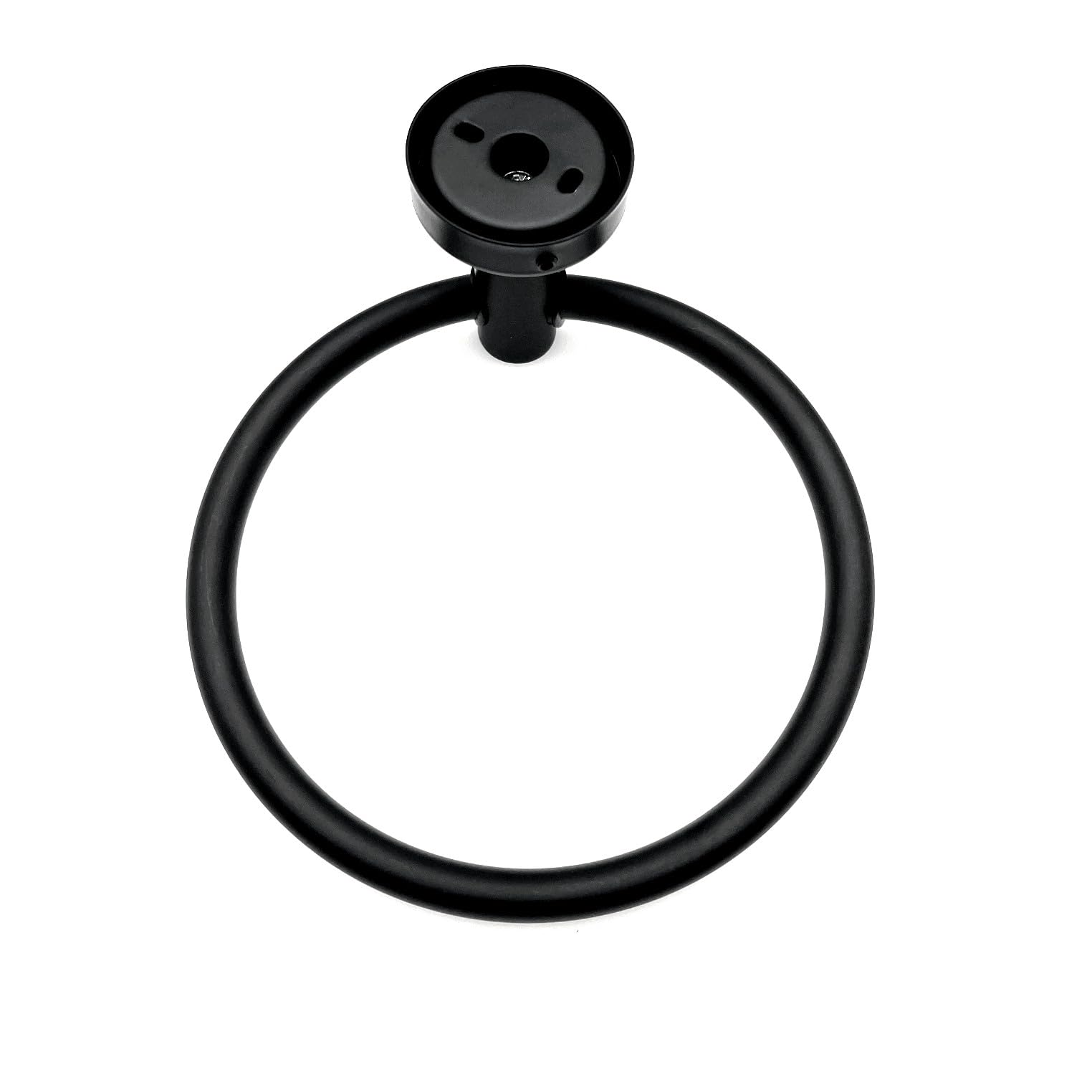 JZK Portasciugamani da bagno nero opaco da 16 cm montato a parete porta asciugamani rotondo moderno porta asciugamani in acciaio inox per bagno elegante anello asciugamano per