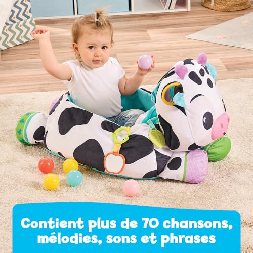 Maxi Peluche Piscine à Balles Musicale Piscine à Balles Bébé 3 en 1 Peluche Géante Vache Sensorielle et Évolutive Piano Lumineux Hochets Cadeau Bébé Dès Contenu en Français - vue 7