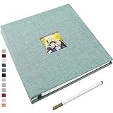 ❤ 【TAMAÑO DEL ÁLBUM DE SCRAPBOOK】: Tamaño de tapa dura de lino externo: 28 * 27 cm. Tamaño de página blanco autoadhesivo interno: 27,5 * 22 cm. Puede contener fotos de todos los tamaños de 8X13 cm, 10X15 cm, 13X18 cm, 15X20 cm, 20X25 cm, y cualquier boleto que desee conservar. Un total de 40 páginas （20 hojas) de páginas autoadhesivas que pueden contener 120 fotos.