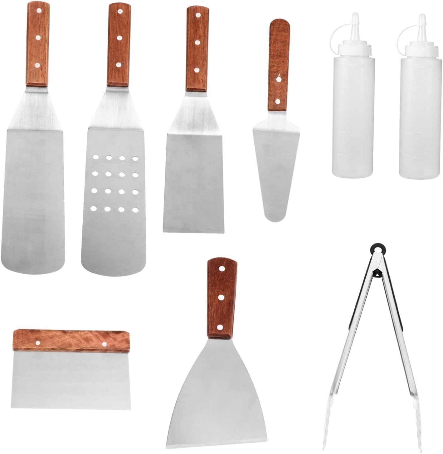 1set Stainless Steel BBQ Tool Set Barbecue Accessories Kit for Outdoor Grilling Includes Spatula Tongs and More for Grilling