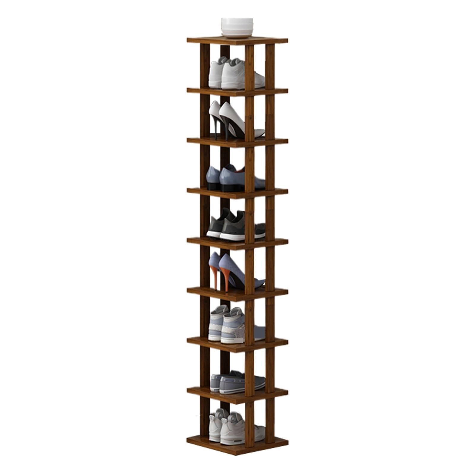 Schuhregal aus Holz mit 9 Ebenen – stabiler platzsparender Organizer für Eingangsbereich, Flur & Schlafzimmer – moderne Aufbewahrungslösung für Schuhe, Stiefel & Zubehör