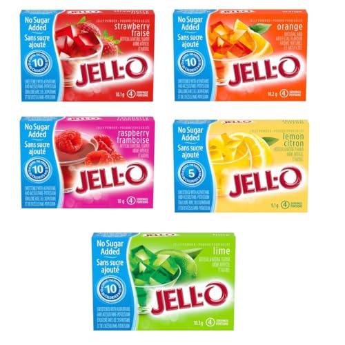 Jello No Sugar Added One Each Of Lemon Orange Strawberry Raspberr...