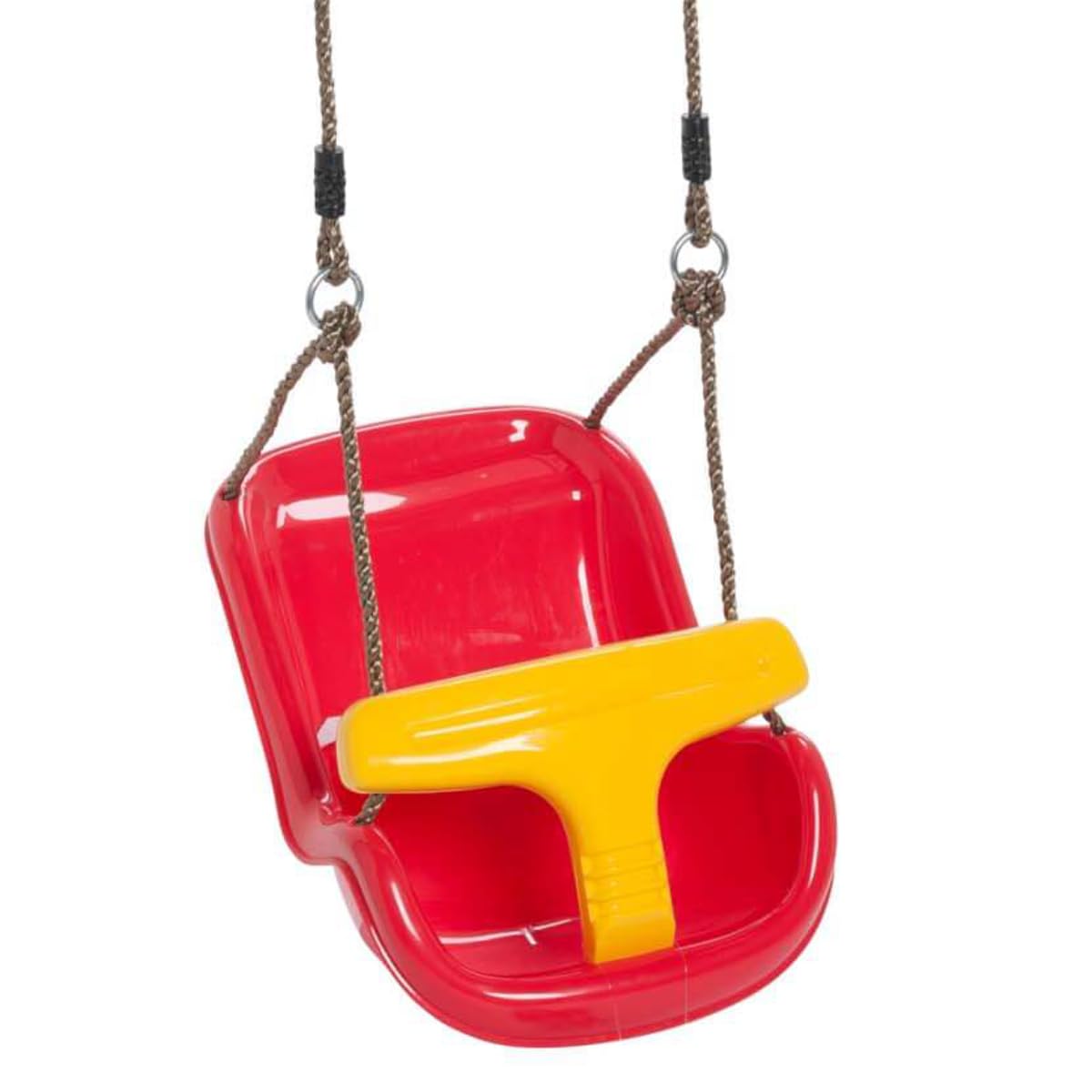 TRIBECCO® Baby Swing Cot 3-12 Years - Height Adjustable with Seat Belt and Bar for Indoor and Outdoor Weatherproof Tested to EN 71 up to 50 kg Seat
