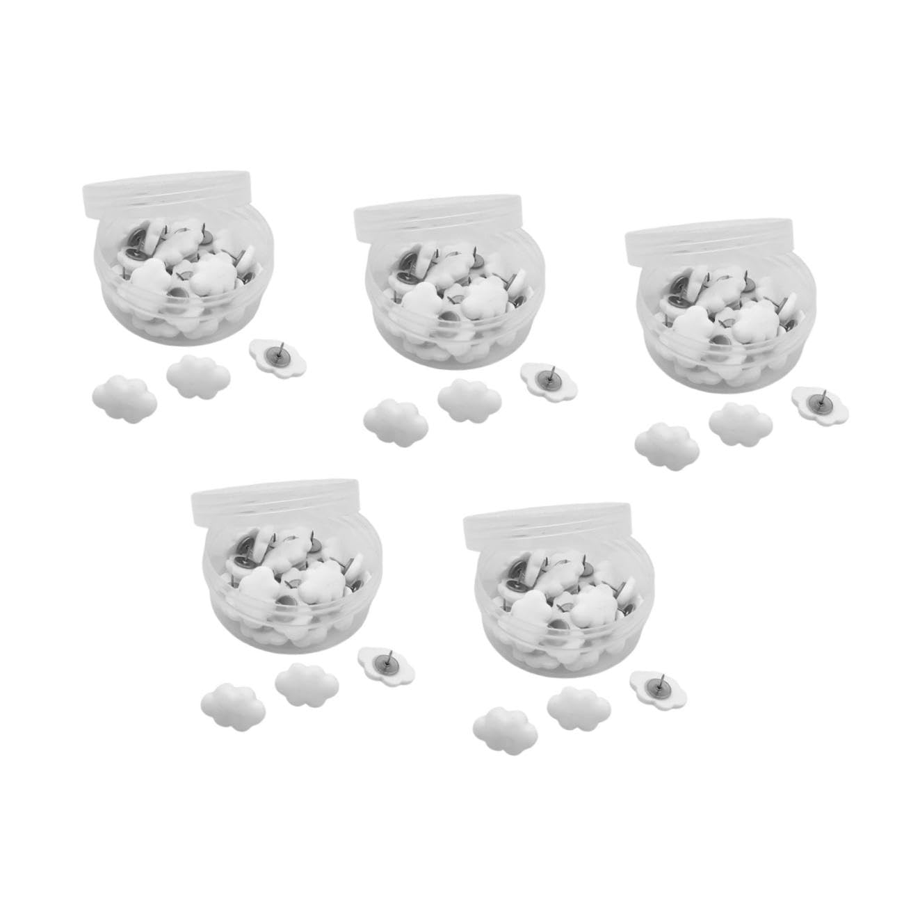 OSALADI 5 Sätze Creme Weiße Wolkenpushpin Stifte Büro Kork Bulletin -Brett Dekorative Stecknadel Planke Dekorative Reißzwecken Pinnnadeln Für Pinnwand Süße Anstecknadel Harz 30 Stück * 5