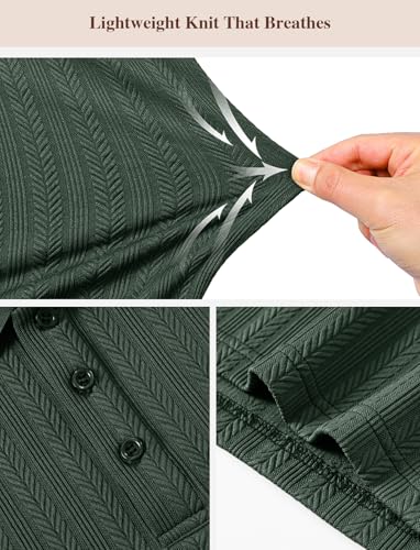 Image of TBMPOY Mens Casual Knit Polo with Pocket Textured Shirts Short Sleeve Classic Summer Vacation