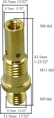 Miniatura 2 de RIVERWELD MIG Welding Gun Kit Tip .030" 11-35 Conical Gas Nozzle 21-50 (12") Gas Diffuser 35-50 for Lincoln Magnum 100L and Tweco Mini#1 27pcs
