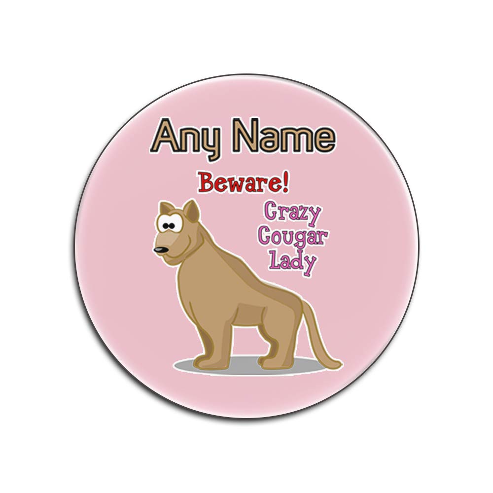 Dessous-de-verre Crazy Cougar Lady protège table anti taches rose rond lot de 4