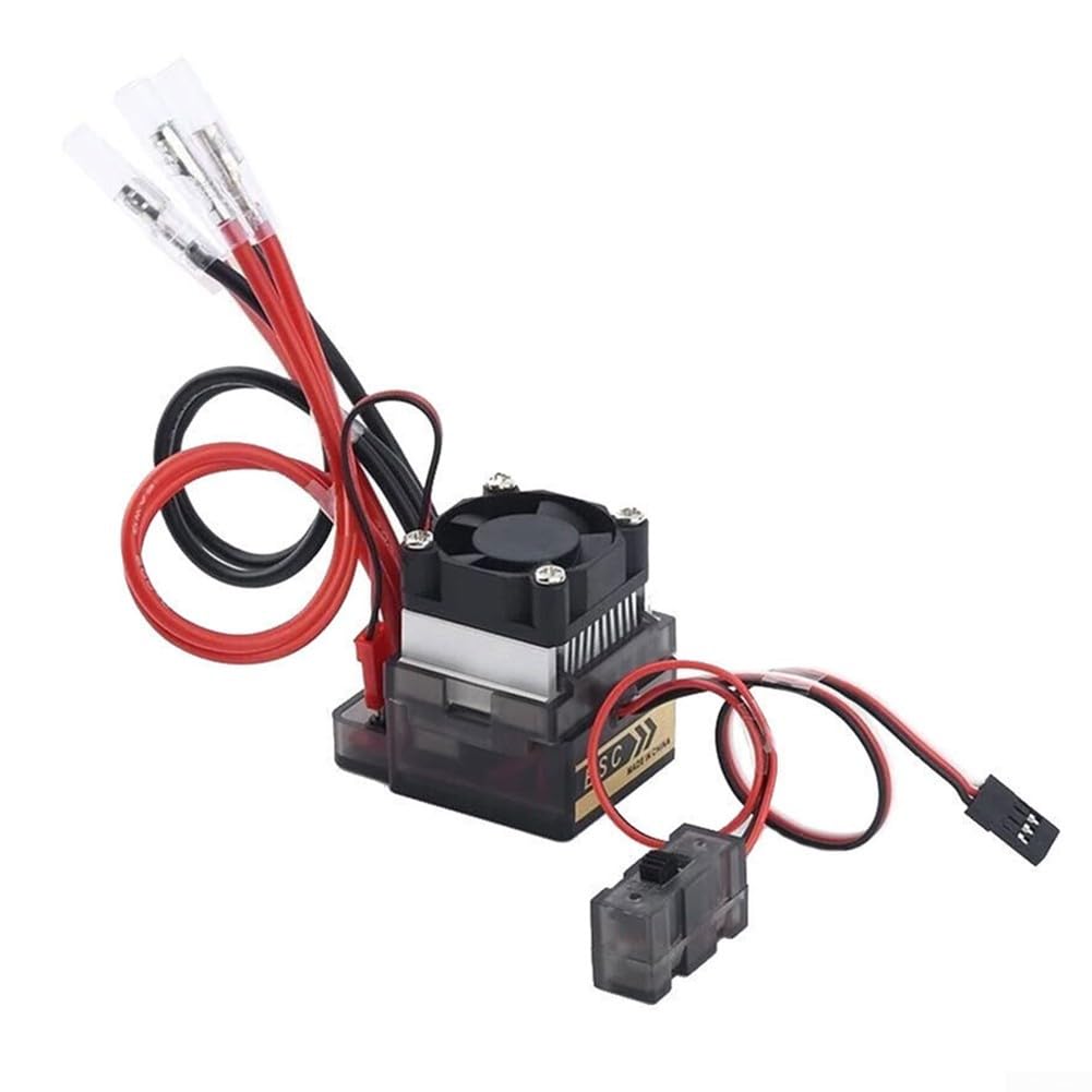 ESC Brushed 320A, Two Way ESC Brush Motor Speed Controller with Fan for RC Model Car Boats, Enhanced Cooling System
