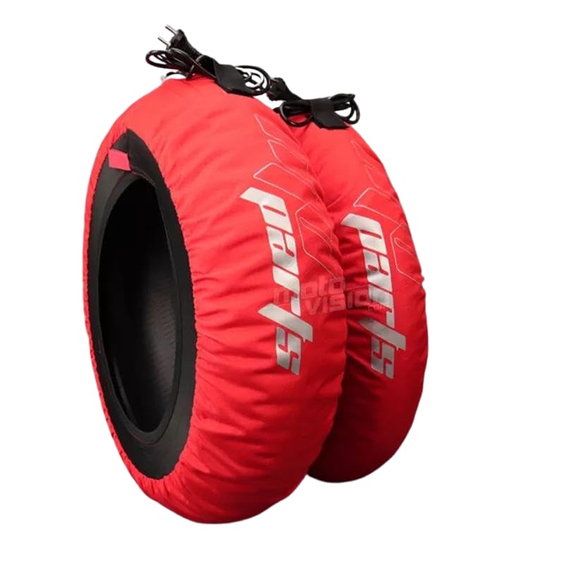 Paire de Chauffe-pneus couverture chauffante moto 110-120/R17 et 160-200/R17 80 degrés - Rouge
