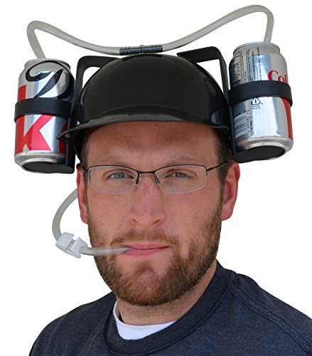 Casque à boire bière soda noir ajustable pour adulte - 3