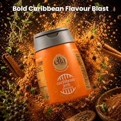Image of Ella Foods Seasoning | Caribbean Jerk|Pack of 2|Cryogenic Spices | 99% Microbial-free | 100 grams each
