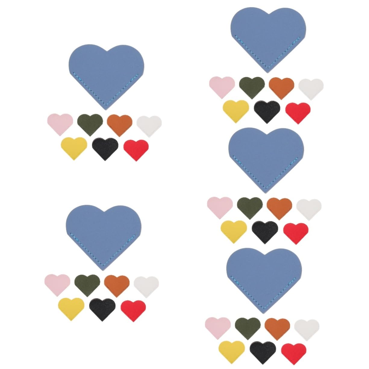 5 Set Di Segnalibri Per Libri Da Donna in Pelle A Forma Di Cuore Delicati Protettori Per Angoli Di Pagina Accessori Per Protettori Per Angoli Di 8 Pezzi*5