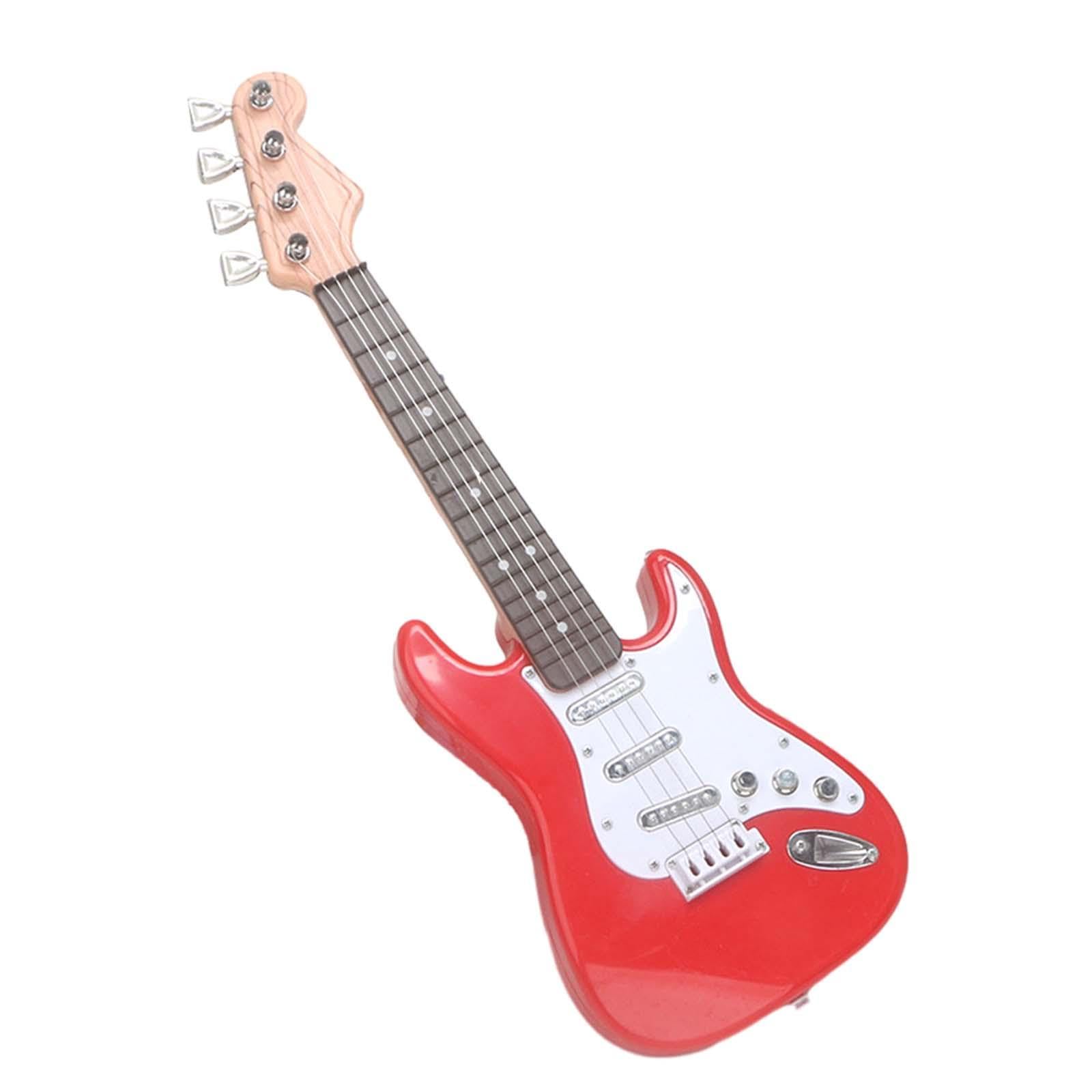 5 zestaw elektryczna gitara dla dzieci, 4 struny, mała gitara dla dziewcząt, prezenty urodzinowe, czerwona, 42 cm
