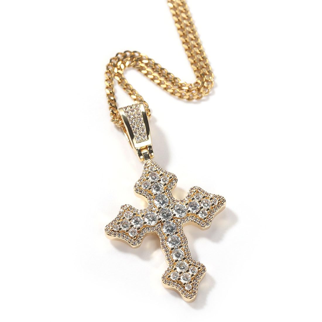 Zirconia Cruz Collar Colgante, Vintage Hip Hop Mens Street Collar Colgante Personalizado