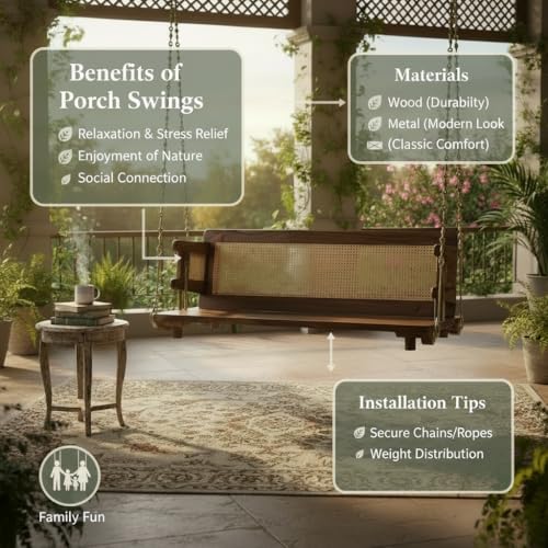 Image of APRODZ Swing for Home Reversible Sheesham Wooden Jhula for Adult for Home | 52 Inch Traditional Wooden Swing for Balcony | Hanging Swings with Brass Coated Chain | Patio Double Seater Indoor /Outdoor