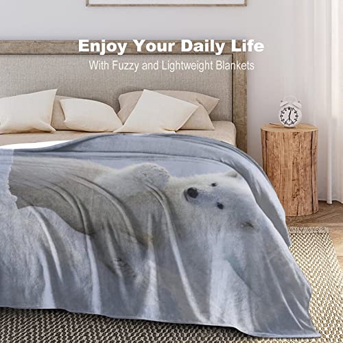 Couverture polaire ours polaire plaid lit chaud couverture hiver flanelle - 5