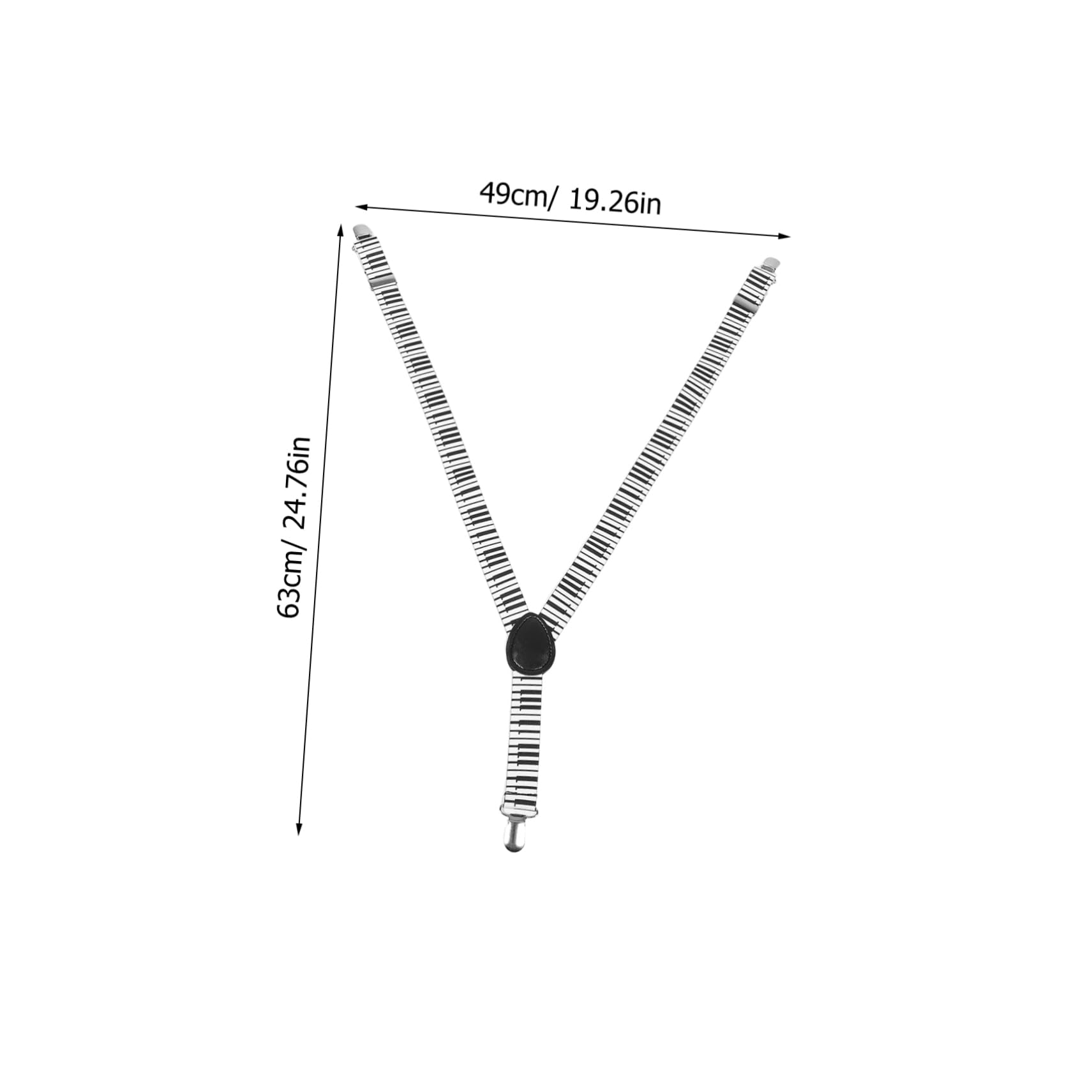 Homoyoyo Adjustable Boys and Girls Boys Suspenders Piano Key Pattern Suspenders Metal Clips for